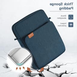 Laptophoes 15 inch voor MacBook Air, MacBook Pro en Galaxy Tab S9 Ultra - Draagtas met handvat en schouderriem, Indigo, Waterdicht en Schokbestendig — thumbnail 3