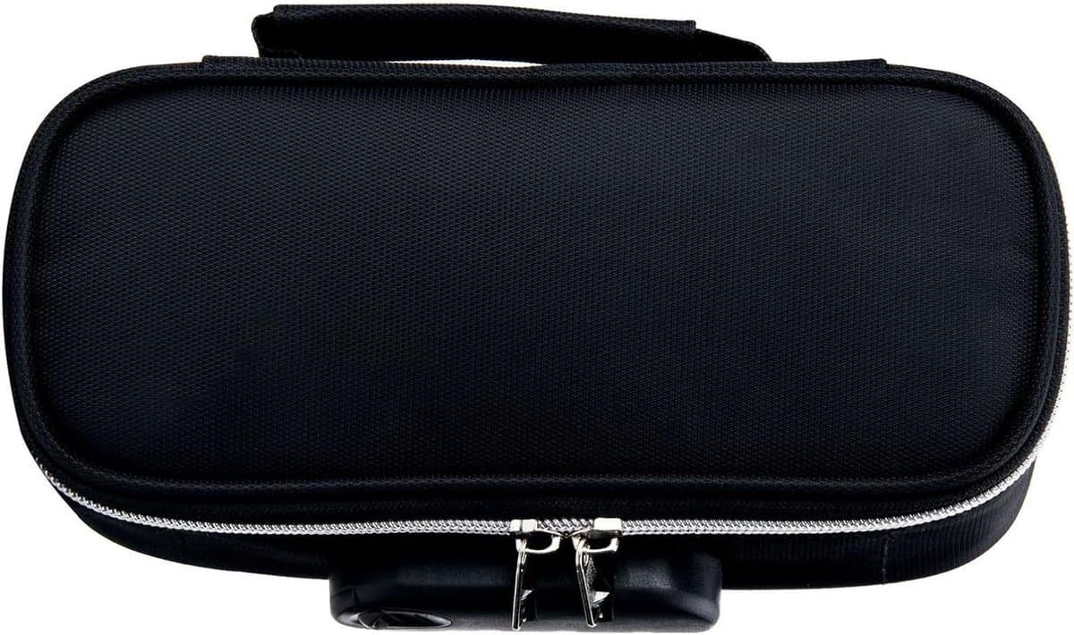 Ruimtebesparende Canvas Etui met Slot, Ideaal voor School, Minimalistisch Ontwerp en Handvat voor Studenten, Zwart, Lockable Pennenhouder — afbeelding 1