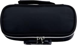 Ruimtebesparende Canvas Etui met Slot, Ideaal voor School, Minimalistisch Ontwerp en Handvat voor Studenten, Zwart, Lockable Pennenhouder — thumbnail 1
