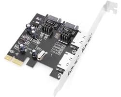 PCIe SATA eSATA Uitbreidingskaart - Adapterkaart Opslag - Computer Uitbreiden - Twee Poorten Tegelijk - PCIe X1 - Groen