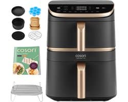 Cosori XXL Airfryer Turbo Tower Pro - met Cosori accessoire set - Keramische coating - 10.8 liter inhoud - 2 manden apart in te stellen - 7 programma's — afbeelding 1