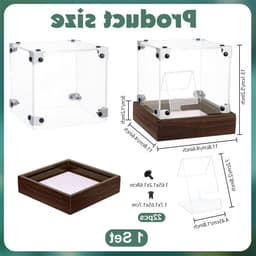 Elegante horlogedoos met houten sokkel en armbandhouder, sieradendisplay voor heren en dames, 11,8 x 11,8 x 13,1 cm, perfect voor horlogeopslag en organisatie — thumbnail 5