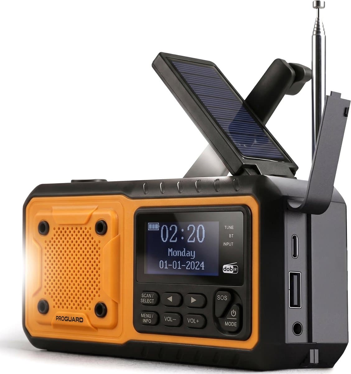 ProGuard DAB + Noodradio - Zonne-energie en dynamo - Met powerbank — afbeelding 1