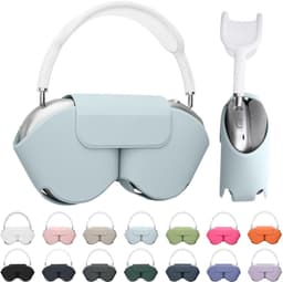 kwmobile cover voor over-ear koptelefoon - Compatibel met Apple AirPods Max / AirPods Max 2 - Van polyester - In lichtblauw — thumbnail 4