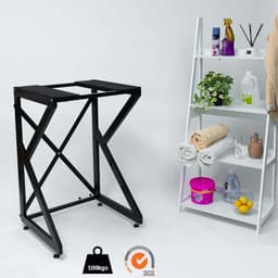 SERALUXE - Wasmachine Kast - Wasmachine Verhoger- Metaal - Zwart - Universeel Wasmachine en Droger Kast - Wasmachine Ombouw - Wasmachinerek - Wasmachine Sokkel- Robuust - Stabiel - Stevig - Anti Vibratie — thumbnail 3