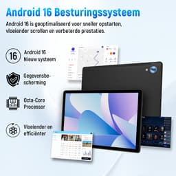 Hotlight 10.1 Kindertablet - Android 16 tablet - 6+24GB RAM- 128GB ROM - Gemini AI- Met Toetsenbord, Muis, Oordopjes & Bescherming – Zwart — thumbnail 3
