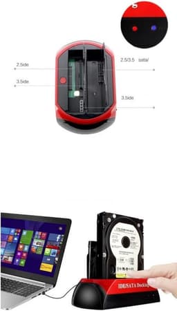 Harde Schijf Docking Station - Externe Lezer - Data Overzetten - Dubbele Interface - 2.5/3.5 Inch - Zwart — thumbnail 3