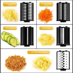 Elektrische Kaasrasp - Groentesnijder Versnipperaar - Salades Maken - 5 Roestvrijstalen Kegels - 1000 W Motor - Zilver — thumbnail 5