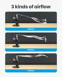 USB Tafelventilator Stil Compact 3 Snelheden Verstelbaar 30° Zwart 13,8 cm — thumbnail 2