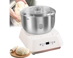 Keukenmachine Deegkneedmachine - Deegmixer Staande mixer - Zelf Bakken - Thermostatische Gisting - 5 Liter - Zilver