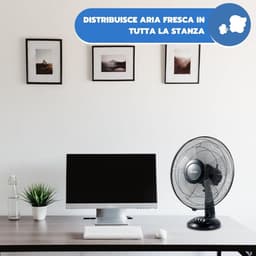 Tafelventilator Zwart 40 cm met 5 Bladen en 3 Snelheden — thumbnail 3