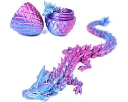 3D Geprint Drakenei - Beweegbaar Drakenfiguur - Decoratie en Cadeau - Uniek 3D Geprint Design - 10x10x10 mm - Paars