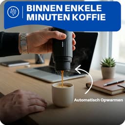 JT Products Draagbare 2 In 1 Espressomachine Zwart - Oplaadbaar - Capsules En Gemalen Koffie - Warmt Op - Koffiemaker - Nespresso - Draagbare Koffiemachine - Reis En Camping Koffiezetapparaat - Maatje — thumbnail 4