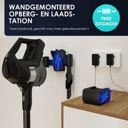 Elekiatech - Steelstofzuiger Draadloos - 50000Pa - 100 Min Gebruikstijd - 1.8L Stofbak - LED display – voor Harde Vloeren, Tapijt en Dierenharen - Zwart — thumbnail 5