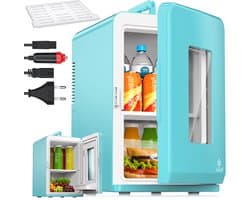 KESSER® Tafelmodel Koelkast 15 Liter AC DC 220-240V en 12V - Mini Koelkast Vrijstaand met Verwarmingsfunctie - Koelbox ideaal voor Auto en camperen -