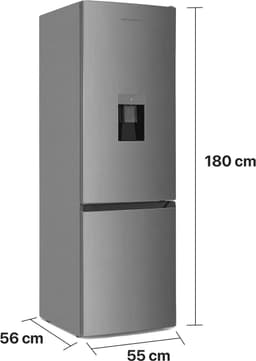 Heinner HC-HM260XWDE++ Koel-vriescombinatie met Waterdispenser – 260 L – Elektronische Temperatuurregeling – Omkeerbare Deur – Zilver – 5 Jaar Garantie — thumbnail 4