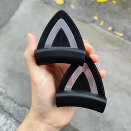 Kattenoren Accessoires - Koptelefoon Versiering - Persoonlijke Stijl - Zacht Siliconen Materiaal - Universeel Formaat - Zwart — thumbnail 3