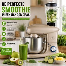 Royal Swiss® Keukenmachine – Keukenrobot 1400W – 6Liter – RVS Mengkom – 6 Snelheden met Pulse – Keukenmixer — thumbnail 4