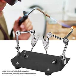Soldeerhulp, derde hand soldeergereedschap metaal hulp laswerk clip soldeerhulp soldeerstation met 2 flexibele armen en klemmen voor het repareren van sieraden, kunststof — thumbnail 5