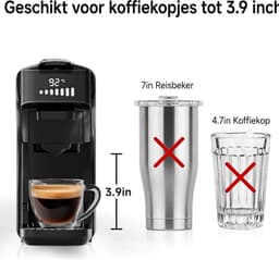 HiBREW H1B - 6 in 1 - Koffiemachine - Koffiezetapparaat - Multifunctioneel voor warm en koud - Kapsulekoffiezetapparaat - Voor Nespresso, Dolce Gusto, ESE & gemalen koffie - Zwart — thumbnail 4