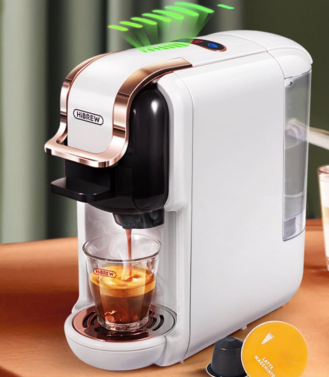 HiBREW H2B - 5 in 1 - Koffiemachine - Koffiezetapparaat - Kapsulekoffiezetapparaat - Voor Nespresso, Dolce Gusto, ESE & gemalen koffie - Wit — afbeelding 1
