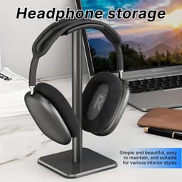 Gaming Hoofdtelefoon Houder met Gewogen Basis - Hoogte Verstelbaar 24 cm - Snelle Montage - TPU Bescherming - Elegant Ontwerp voor Gaming - Desktop Audio Hoofdtelefoons — thumbnail 4