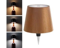 Draadloze flessenlamp, LED-wijnfleslamp, oplaadbare, draadloze flessenlamp met aanraakbediening en 3 kleurtemperaturen, voor slaapkamer, restaurant, bar - USB-oplaadbare flessentafellamp met dimfunctie (goud)