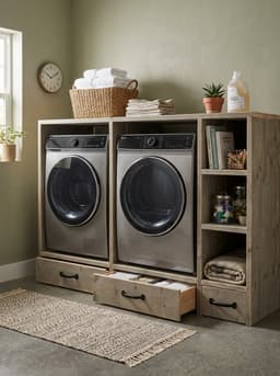 Wasmachine ombouw steigerhout - Met lades - Handgemaakt! — thumbnail 2