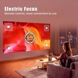 Byintek - X20 - Beamer - Projector Beamer - Mini Meamer - Full HD 1080P 4k - 65W - 1280x720dpi - Automatische focus - met WiFi - 250 ANSI Lumens - Android 11.0 - Zwart — thumbnail 2