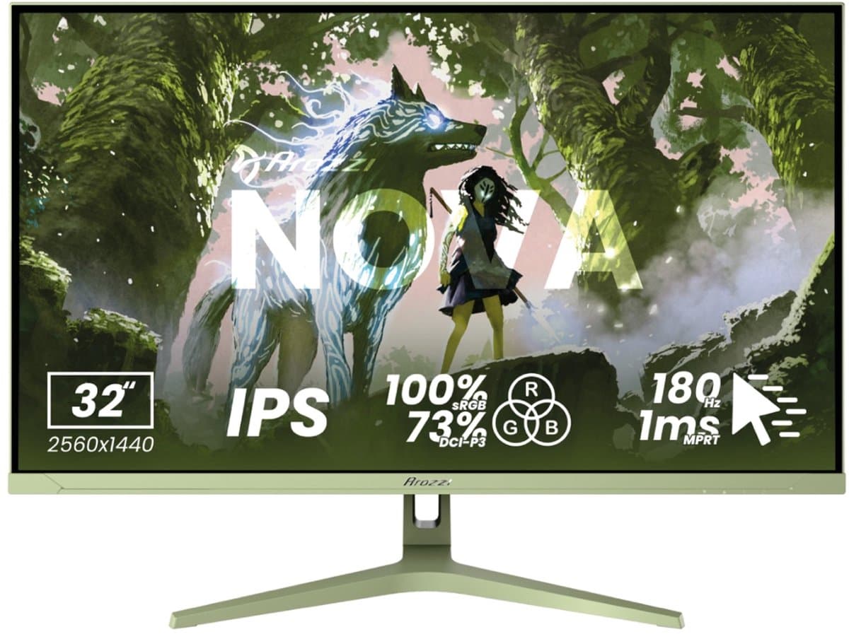 Arozzi Nova 32" Gaming Monitor - QHD IPS - 180Hz - Bosgroen — afbeelding 1