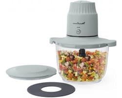 Keukenmachine Hakmolen - Mini Chopper - Snel Ingrediënten Snijden - Roestvrij Staal - 1 Liter Capaciteit - Grijs