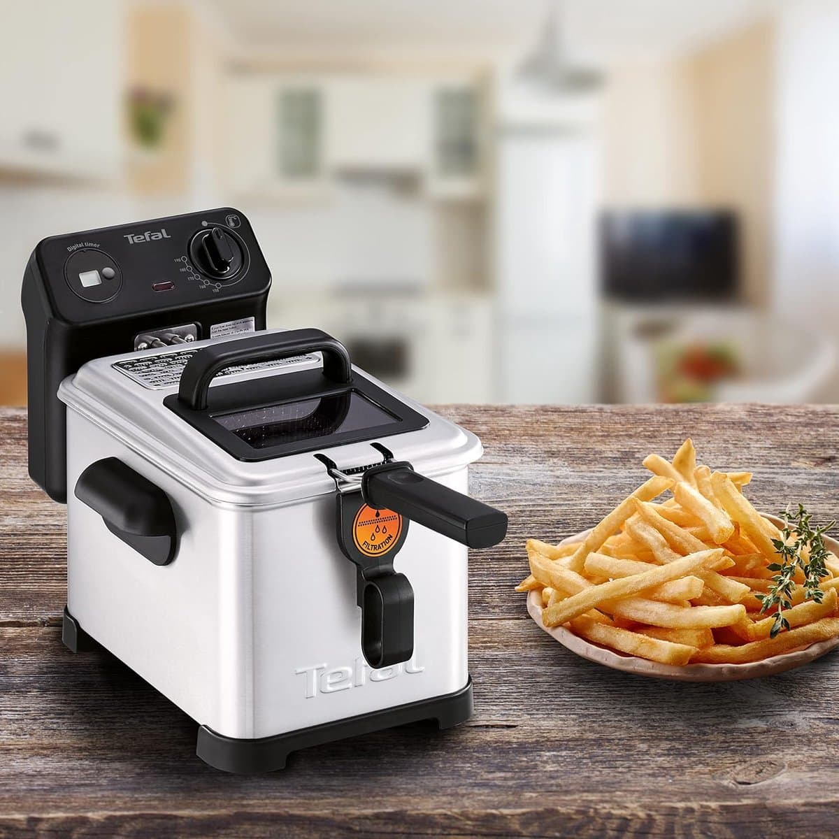 Friteuse - Frietpan - Lekkere friet bakken - Koude zone technologie - 4 Liter - Zilver — afbeelding 1