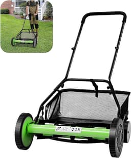 Handgrasmaaier - Loopmaaier - Gazon Onderhoud - Stille Werking - 60 cm Werkbreedte - Groen Zwart — thumbnail 1