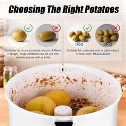 Elektrische Aardappelschilmachine - Automatische Groenteschiller - Snel Keukenwerk - Eén Knop Bediening - 1 kg Capaciteit - Wit — thumbnail 3