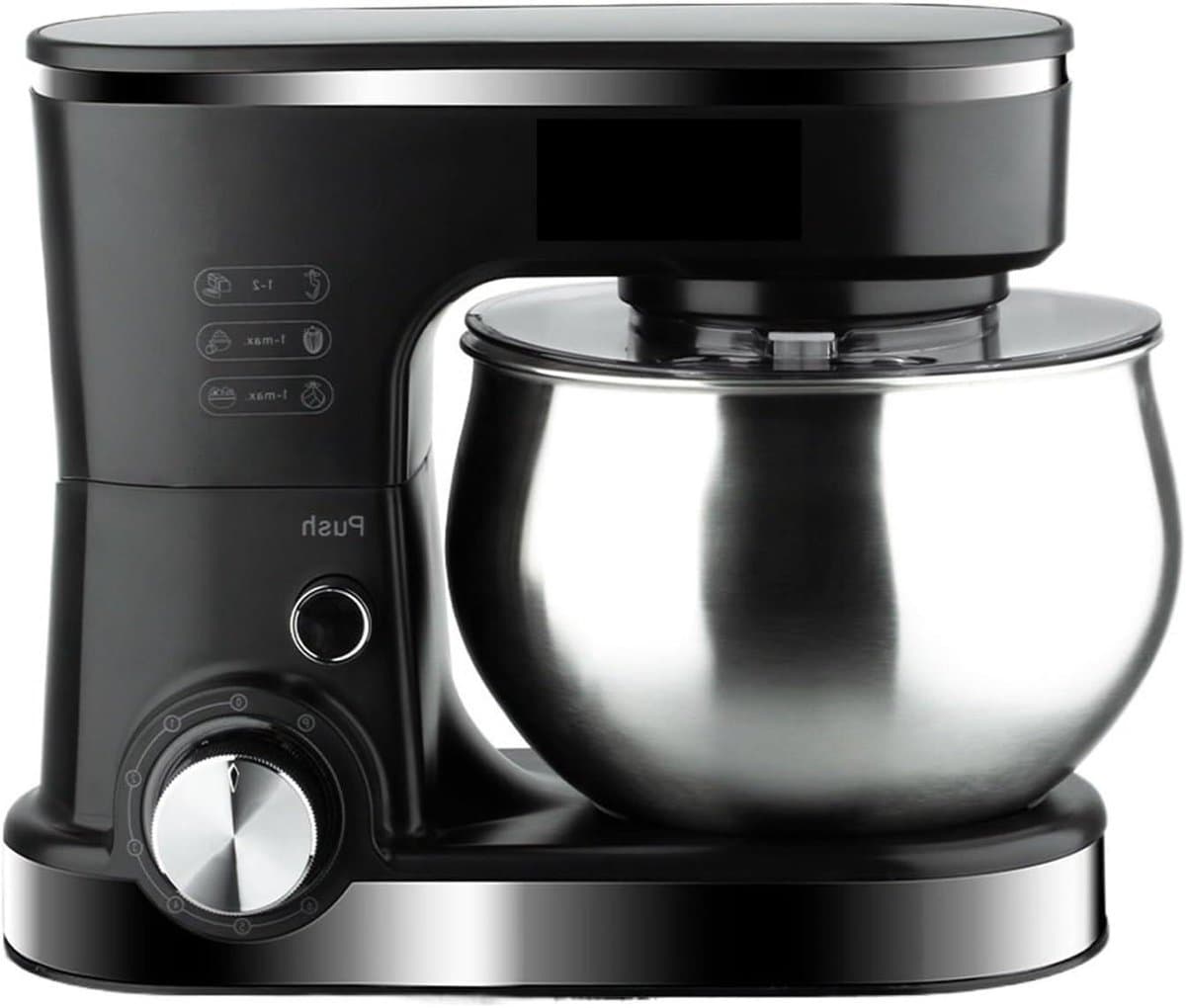 Staande mixer - Keukenmachine - Deeg maken - Grote roestvrijstalen kom - 5L inhoud - Zilver — afbeelding 1