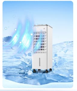 Mobiele Aircor Links rechts oscillatie ijskristalkoeling stille werking draagbare airconditioner drie ventilatorsnelheden energiebesparende watergekoelde ventilator voor thuisgebruik geschikt voor woonkamers slaapkamers kamers en kantoren Wit — thumbnail 4