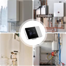 Slimme Thermostaat - Temperatuurregelaar Huis - Comfort Verhogend - App en Stem Bediening - 14x81x2cm - Zwart Wit — thumbnail 4