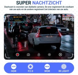 Dashcam voor auto - Inclusief WIFI & APP - Dubbele lens rijrecorder - Bewegingsdetectie en parkeermodus - G-sensor - Full HD - 170° groothoeklens - Loop-opname - Micro SD-kaart 32 GB — thumbnail 4