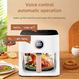 Airfryer Oven - Heteluchtfriteuse - Gezond Koken - Spraakbesturing - 4 Liter - Blauw — thumbnail 3