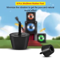 Allecto - Rubber Feet - Anti-Vibratie Pads - Duurzaam - 30x20mm - Vervangende Voeten - Geschikt voor Hi-Fi Speakers - 8 Stuks — thumbnail 2