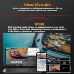 YOR® Dual Dashcam - Dashcam Voor Auto 1080p - Voor en Achter Camera – Auto Camera - G-Sensor - App Bediening – Parkeermodus - Zwart - 10cm x 4cm x 4cm — thumbnail 5