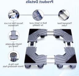 Verstelbaar onderstel voor wasmachine en droger met 12 poten, antislip en schokdemping, hoogte 45-68 cm, ideaal voor stabiliteit en bescherming — thumbnail 2