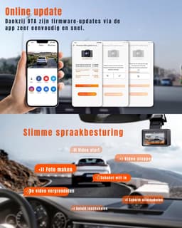 YOR® Dual Dashcam - Voor en Achter Camera – Auto Camera Met Nachtzicht – Zwart - 14cm x 15cm x 11cm — thumbnail 3
