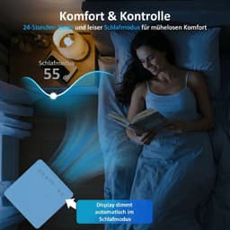 4-in-1 Mobiele Airco - Draagbare Airconditioner - 4-in-1 Koelen, Ontvochtiger, Ventilator & Slaapstand - 7000 BTU - voor 20-30 m² - met Afstandsbediening & Timer - 55 dB - Wit — thumbnail 10