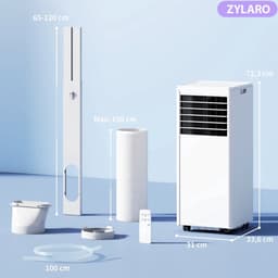 4-in-1 Mobiele Airco - Draagbare Airconditioner - 4-in-1 Koelen, Ontvochtiger, Ventilator & Slaapstand - 9000 BTU - voor 20-30 m² - met Afstandsbediening & 24-uurs Timer - Wit — thumbnail 9