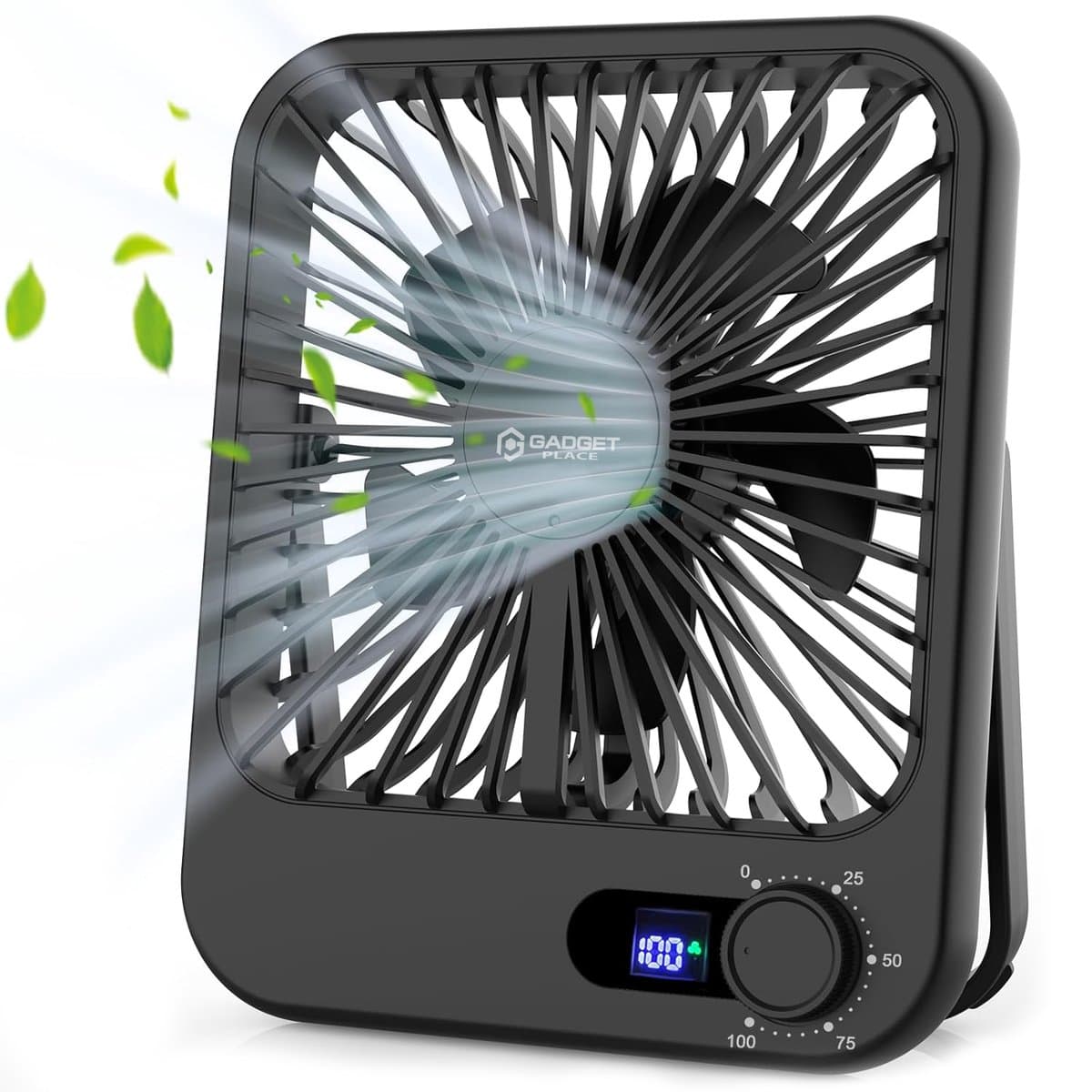 Gadgetplace Tafelventilator Draadloos - Windsnelheid Verstelbaar - Batterij Indicatie - Mini USB ventilator - Bureau ventilator - Hand Fan — afbeelding 1