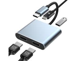 Docking Station Laptop 2x HDMI - Splitter Laptop - USB-C - Universeel