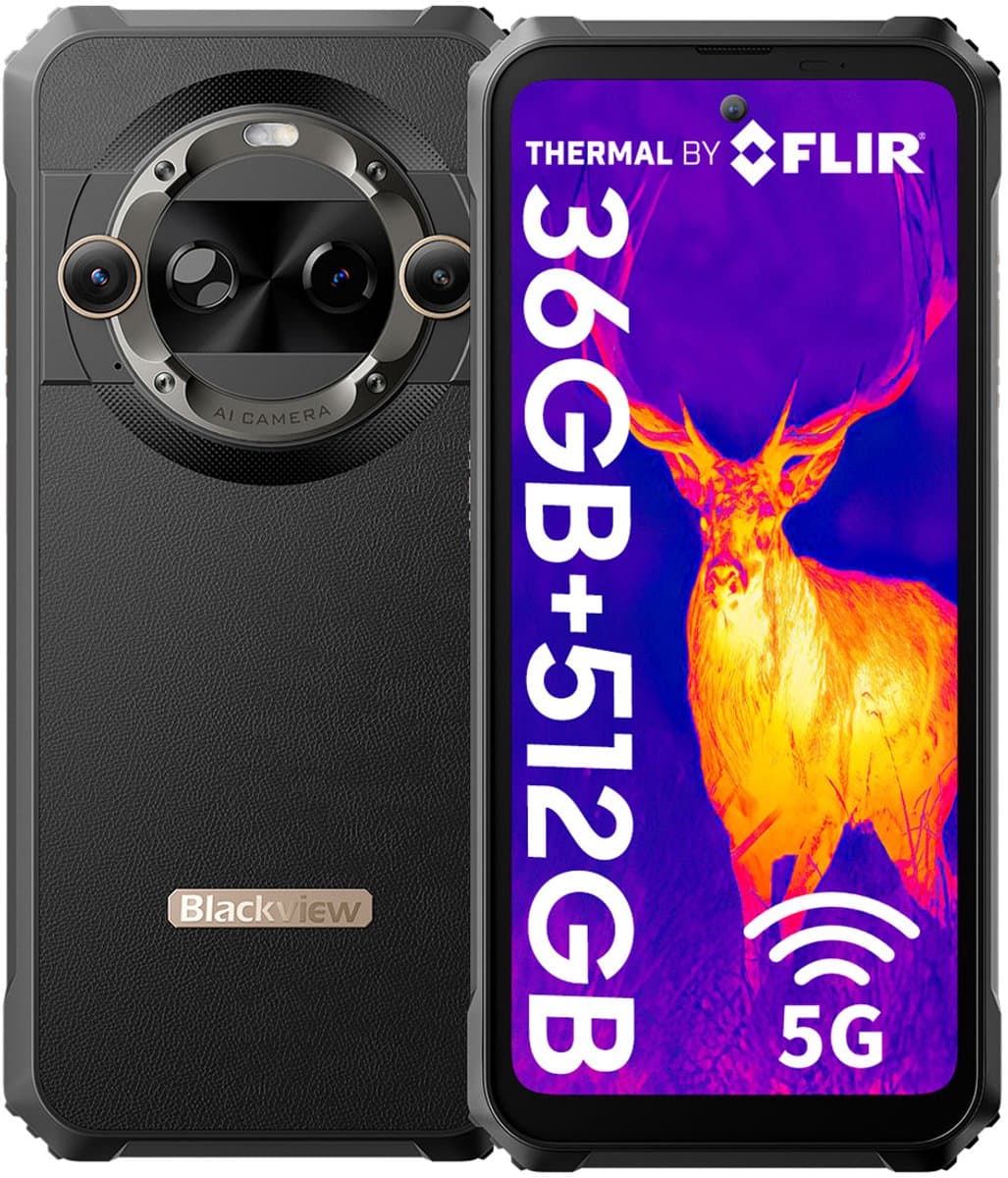 Blackview BL9000 Pro - 5G Robuuste Smartphone - 36GB+512GB - 6.78 inch - 8800mAh 120W Snel opladen - IP68 Waterdicht - Outdoor Mobiele Telefoon - Android 14 - NFC - GPS - Zwart — afbeelding 1