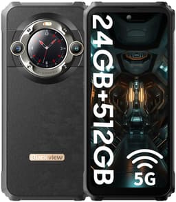 Blackview BL9000 - Robuuste Smartphone - 5G - 24GB RAM - 512GB - 120Hz 6.78'' FHD - 8800mAh/120W - 50MP+50MP - IP68 Waterdicht - 1.32" Achterkant Dsiplay - NFC - GPS - Zwart — thumbnail 1