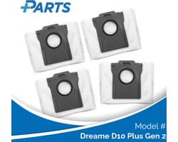 Dreame D10 Plus Gen 2 Stofzakken (4 Stuks, Plus.Parts® alternatief voor RDB8)